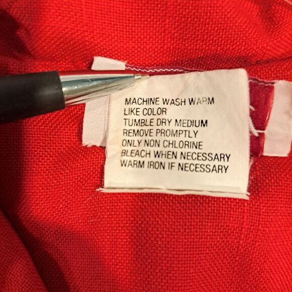 Elegant Vintage 90s Red Blouse Pearl Buttons Collared Shirt Jacket Shacket sz 12 - Picture 10 of 11